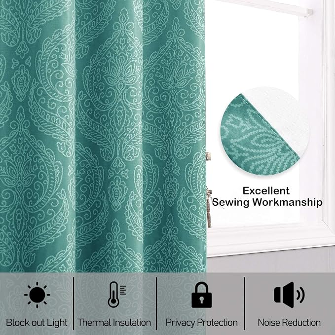 DWCN Teal Ombre Curtains for Bedroom - Image 8