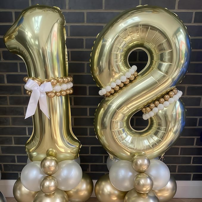 Champagne Gold 0 Balloon, 40 Inch Light Gold Number 0 Balloon Big Foil Mylar - Image 6
