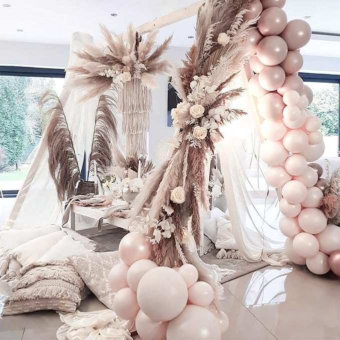 PartyWoo Beige Balloons 120pcs Different Sizes of 18 12 10 5 Inch Boho Cream - Image 5