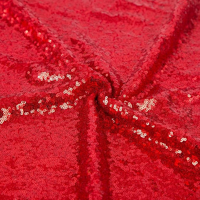 JYFLZQ Red Sequin Backdrop Curtains 6ft x 8ft 1 Panel Glitter Photo Booth - Image 7