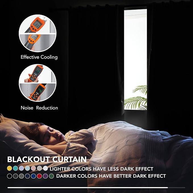 Deconovo Blackout Back Tab Curtains - Image 4