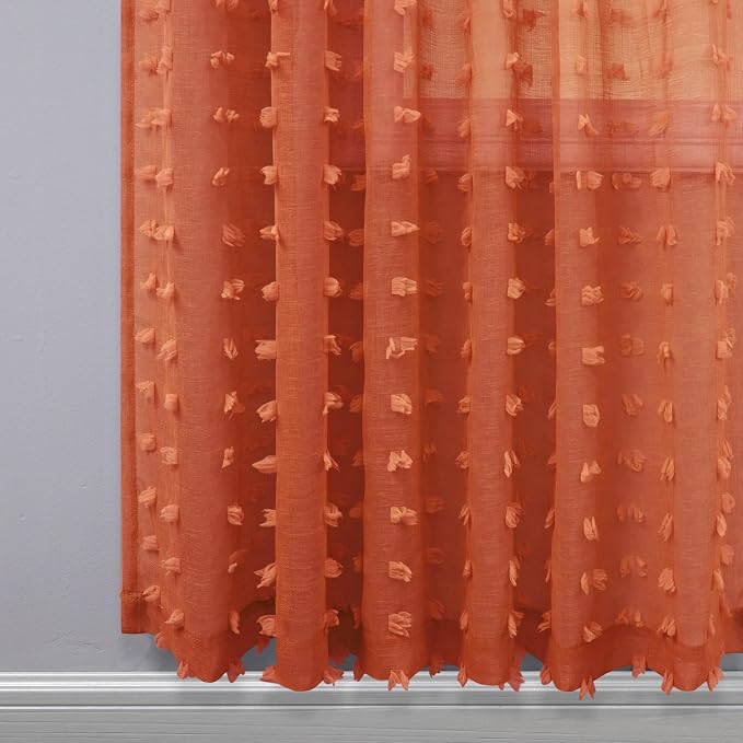 KOUFALL Orange Boho Curtains 63 Inch Length - Image 6