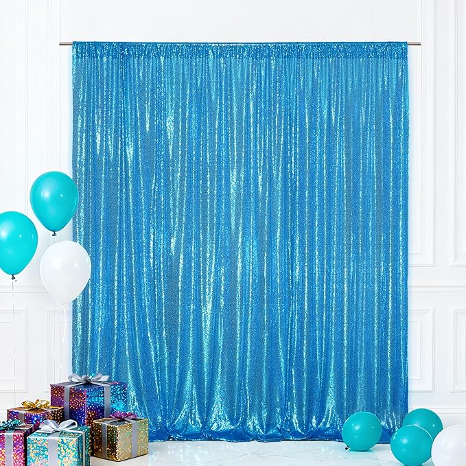 Eternal Beauty Turquoise 3mm Sequin Backdrop 4x7 Ft by EternalBeauty