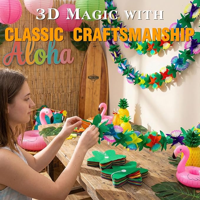 FUTUREPLUSX 4 Pack Tropical Hawaiian Garland Luau Party Decorations, 40ft | - Image 3