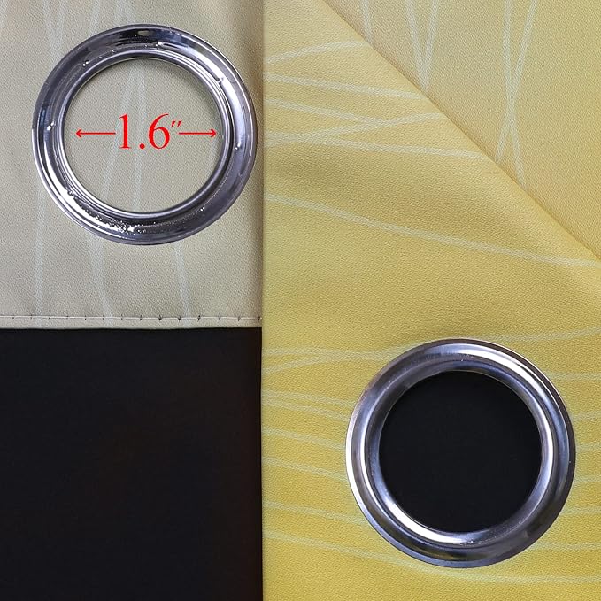 Yellow and Grey Blackout Curtains 54 Inch Length, Light Blocking Gradient Drapes - Image 7
