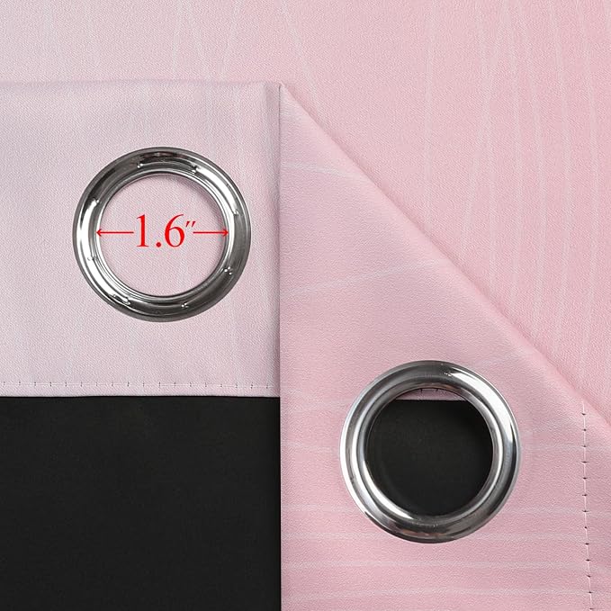 Pink and Greyish White Ombre Blackout Curtains 45 Inch Long - Image 7