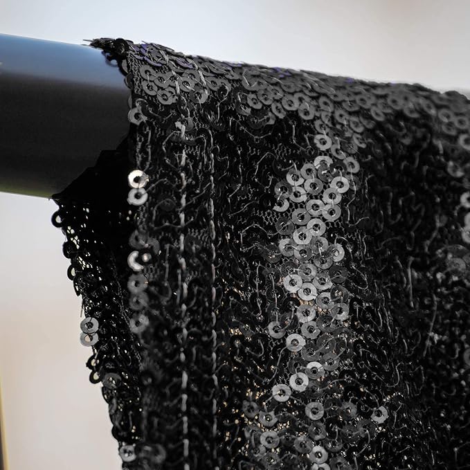 JYFLZQ Black Sequin Backdrop Curtains 2ft x 8ft 2 Panels Halloween Backdrop - Image 6