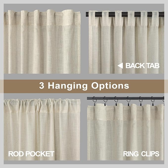 Flax Linen Curtains 84 Inch Length - Image 4