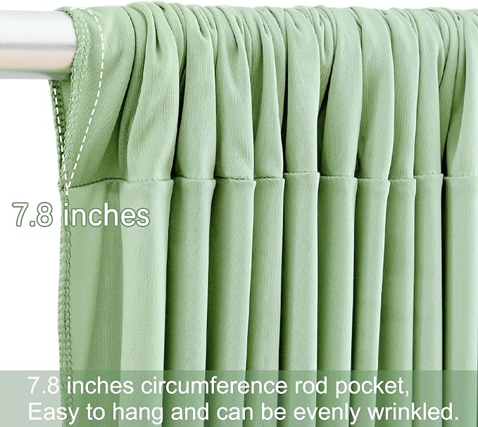 4 Panels Sage Green Backdrop Curtains - Image 7
