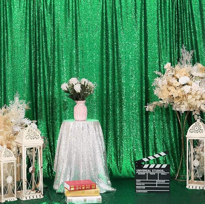 Eternal Beauty Green 3mm Sequin Backdrop 6x8 Ft - Image 4