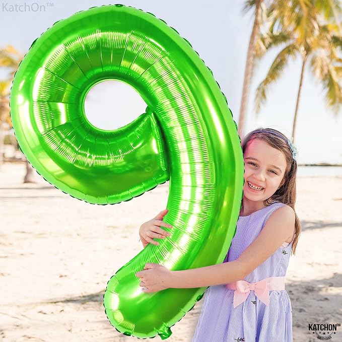 KatchOn Light Green Number 9 Balloon 40 Inch | Foil 9 Birthday Balloon - Image 2