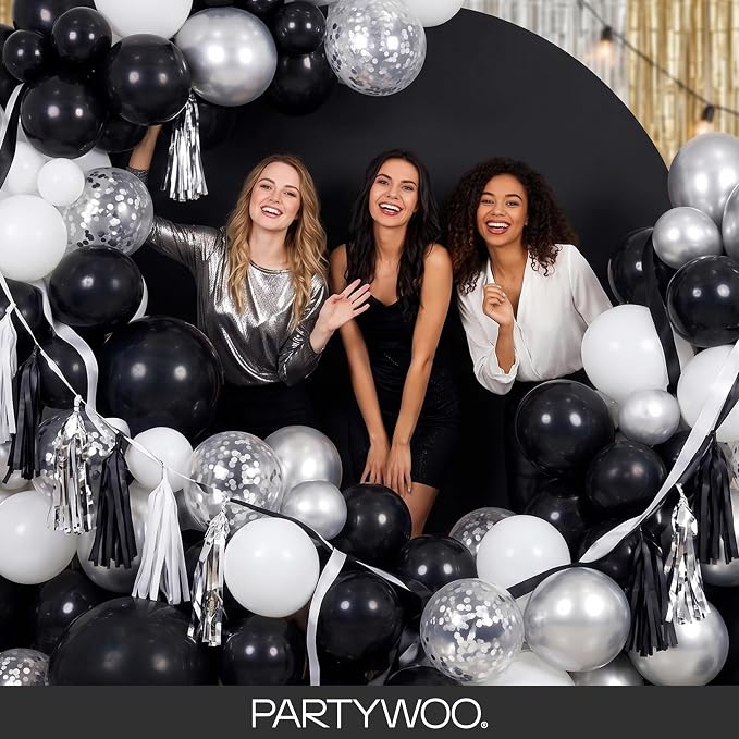 PartyWoo Black Balloons 140pcs Different Sizes of 18 12 10 5 Inch | Balloons - Image 5