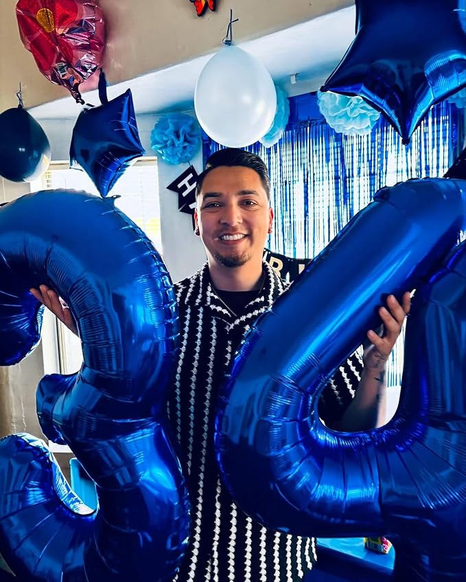 NightBlue Number 7 Balloon 40 Inch, 7th Birthday Decorations Men Women | Foil - Image 3