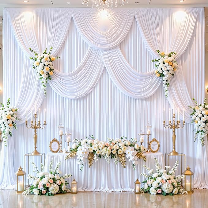 6 Panels White Backdrop Curtains - Image 9