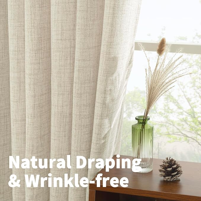 YoungsTex Linen Kitchen Window Curtains 40 Inch Length, Short Light Filtering - Image 4