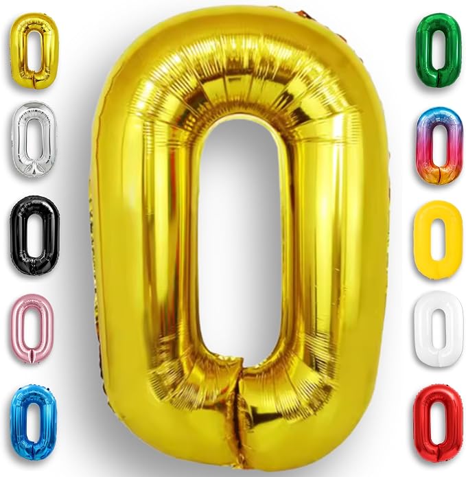Gold Number Balloon 0 Mylar Foil Balloons 40 inch by Unknown