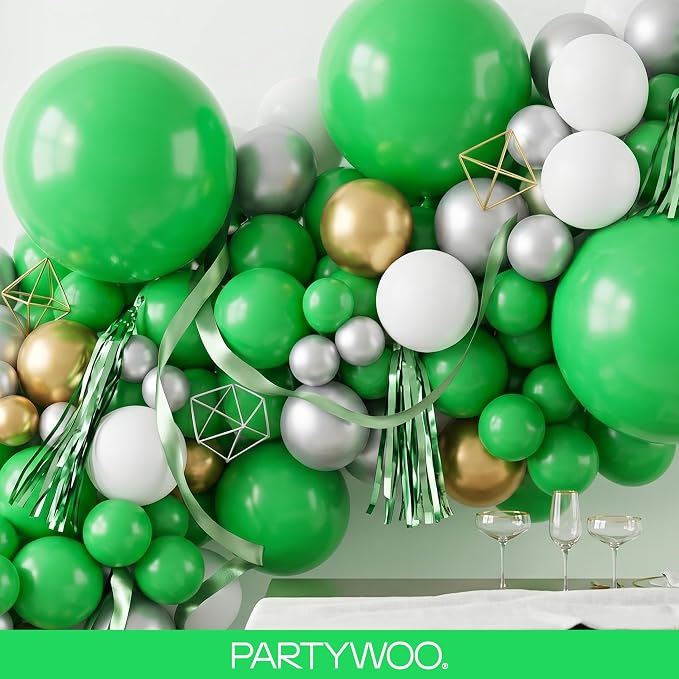 PartyWoo Green Balloons 100pcs Different Sizes of 36 18 12 10 5 Inch | Balloons - Image 8