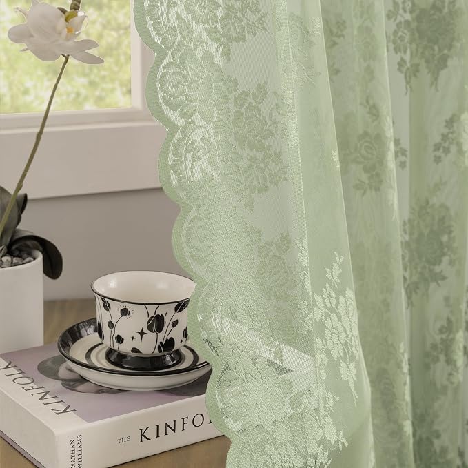 Kotile Sage Green Sheer Curtains - Image 4