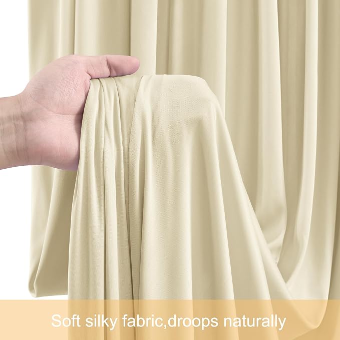 10x12 Backdrop Curtains for Wedding Party Wrinkle Free Beige Backdrops Curtain - Image 5