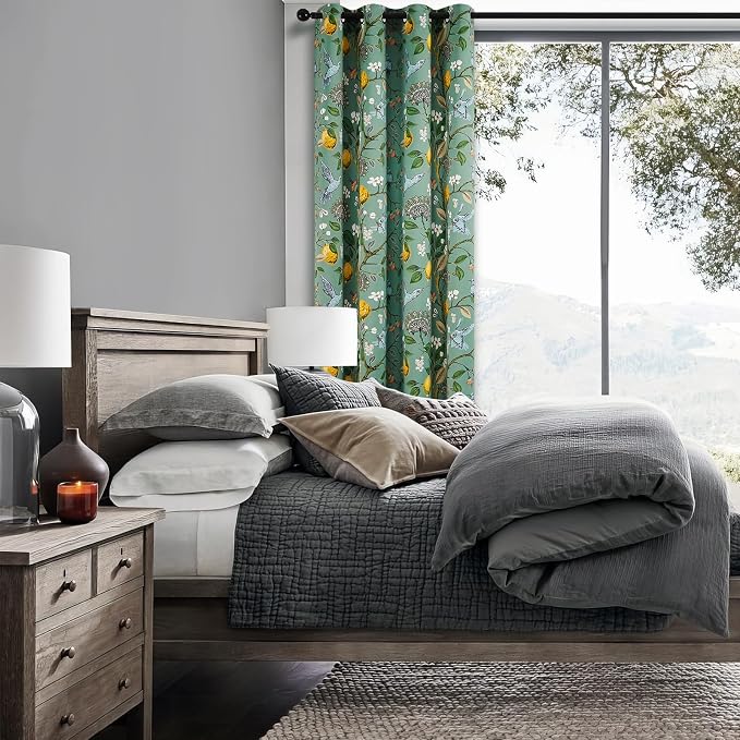 Topfinel 48 Inches Long Short Sage Green Blackout Curtains - Image 5