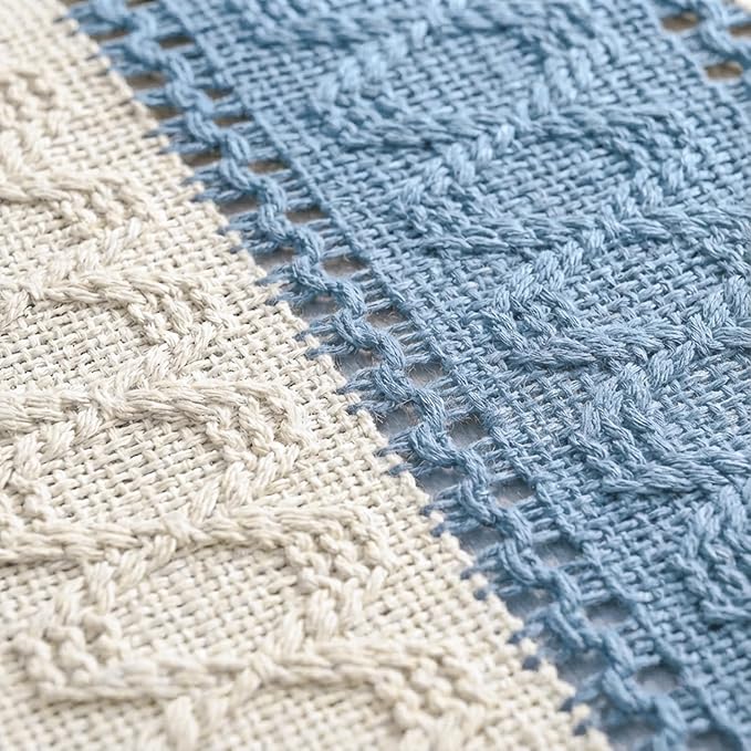 Artoid Mode Sky Blue Farmhouse Rustic Table Runner 12x60 Inch | Seasonal - Image 6