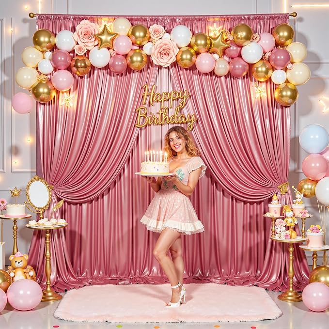40x10ft Shimmer Rose Gold Sequin Backdrop Curtain - Image 8
