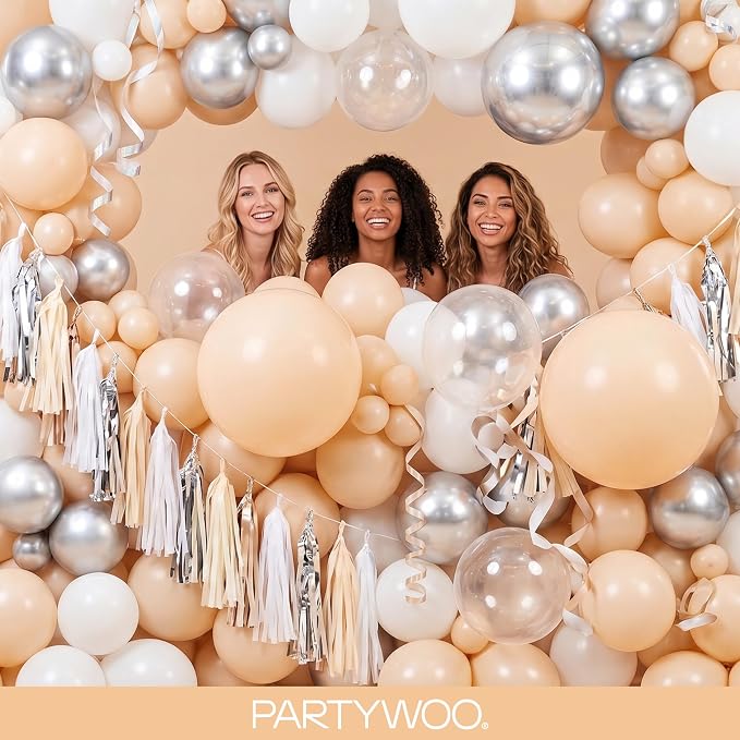 PartyWoo Nude Balloons 152pcs Apricot Boho Fall Color 18 12 10 5 Inch | 18 12 - Image 5