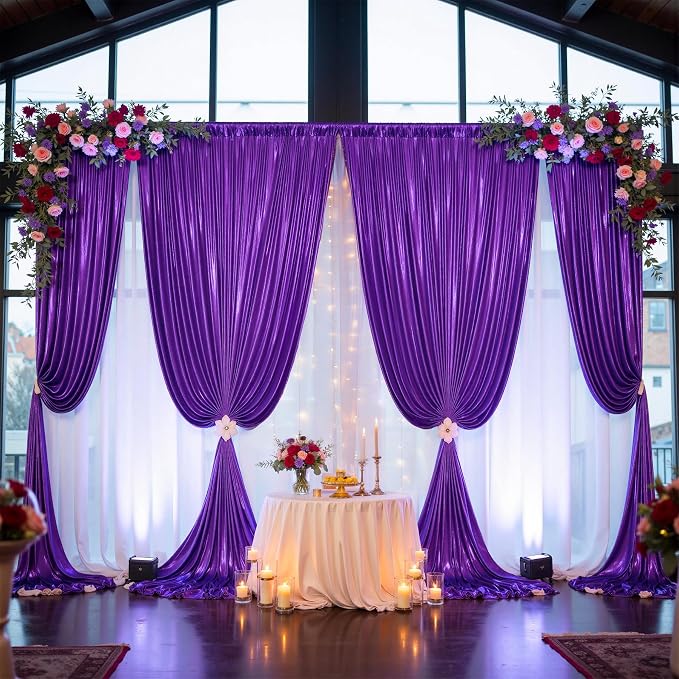 30ftx10ft Shimmer Purple Sequin Backdrop Curtain - Image 6