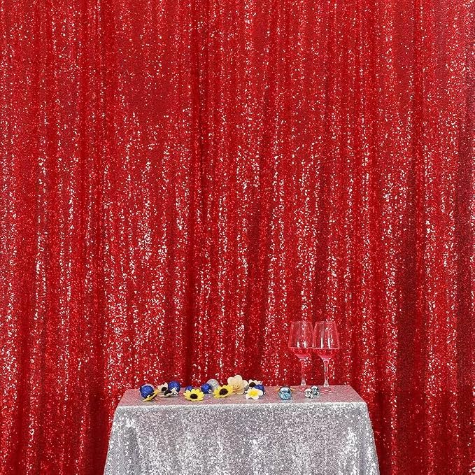 Eternal Beauty Red 3mm Sequin Backdrop 8x10 Ft - Image 7