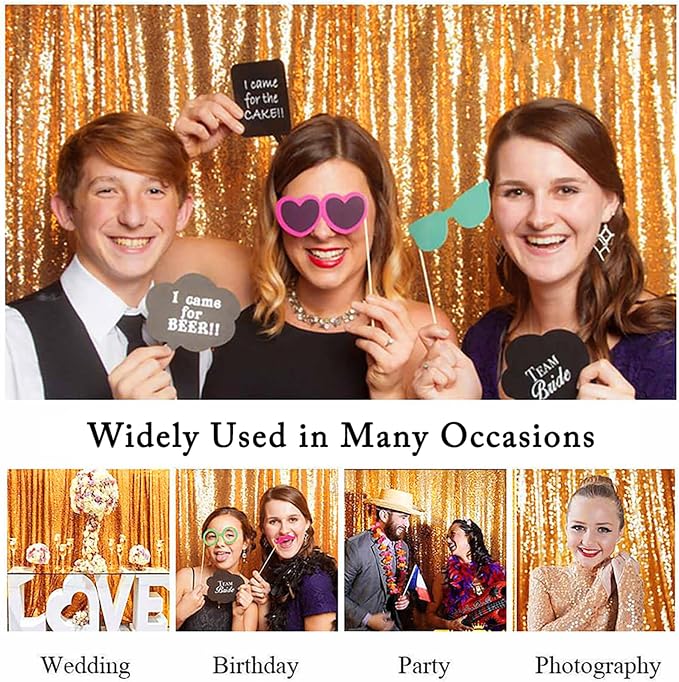 ShinyBeauty Gold-Sequin BACKDROP-8FTx10FT Sequin Photo Backdrop, Photo Booth - Image 6