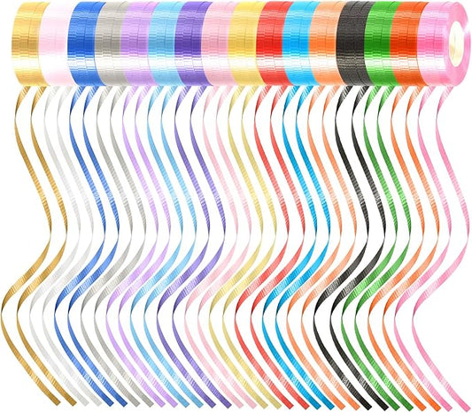 48 Rolls 16 Colors Curling Ribbon Balloon Curling Ribbons Set, 3/16 Inch x 11 by Unknown