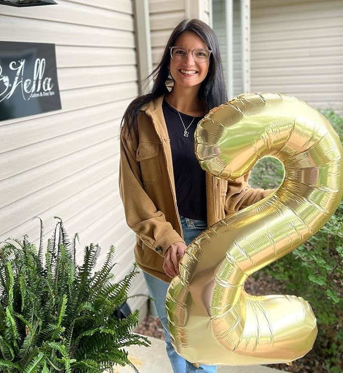 Light Gold Number 6 Balloon 40 Inch, 6th Birthday Decorations Men Women | Foil - Image 3