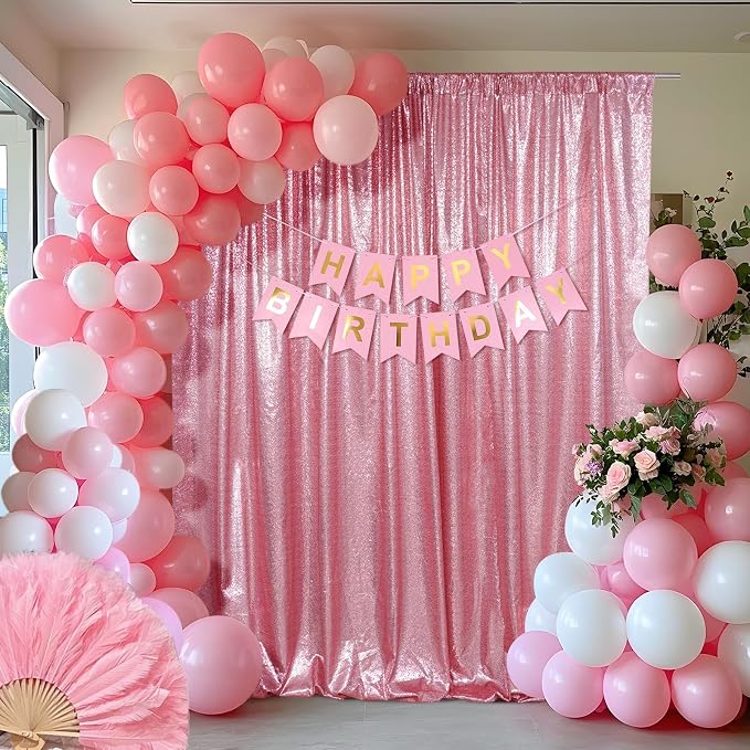SquarePie 6x8ft Fuchsia Pink Sequin Backdrop, High Density Non-Transparent - Image 3