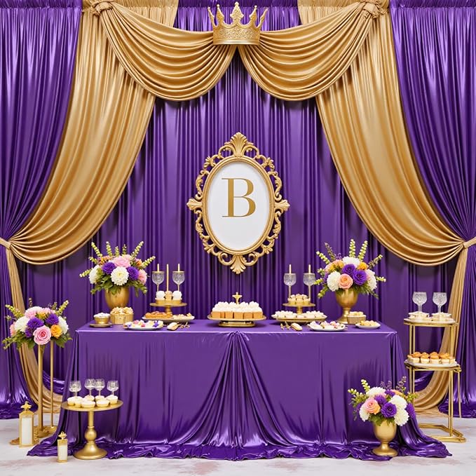 50x10ft Shimmer Purple Sequin Backdrop Curtain - Image 2