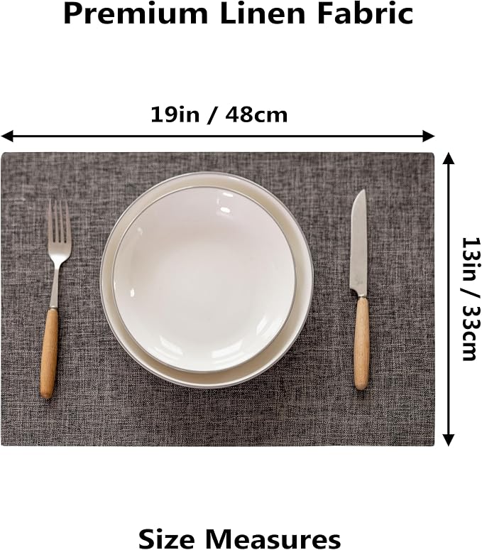 Demetex Placemats Table Mats Set of 4 Heat Resistant Washable Cloth Place Mats - Image 4