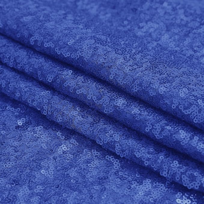 Sugargirl Royal Blue Sequin Backdrop Curtain 7FTx7FT Glitter Royal Blue - Image 4