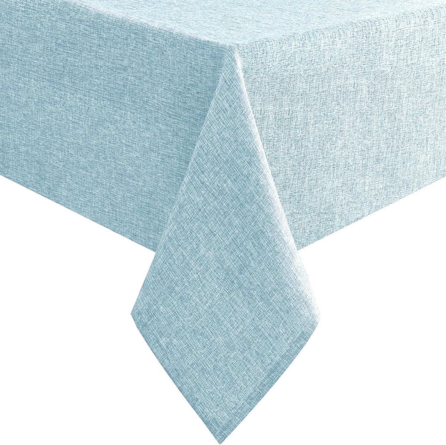 Hiasan Faux Linen Rectangle Tablecloth - Wrinkle and Stain Resistant Washable Table Cloth for Kitchen Dining Room Holiday Table Cover for Dinner, Lux Slate Blue, 60 x 84 Inch