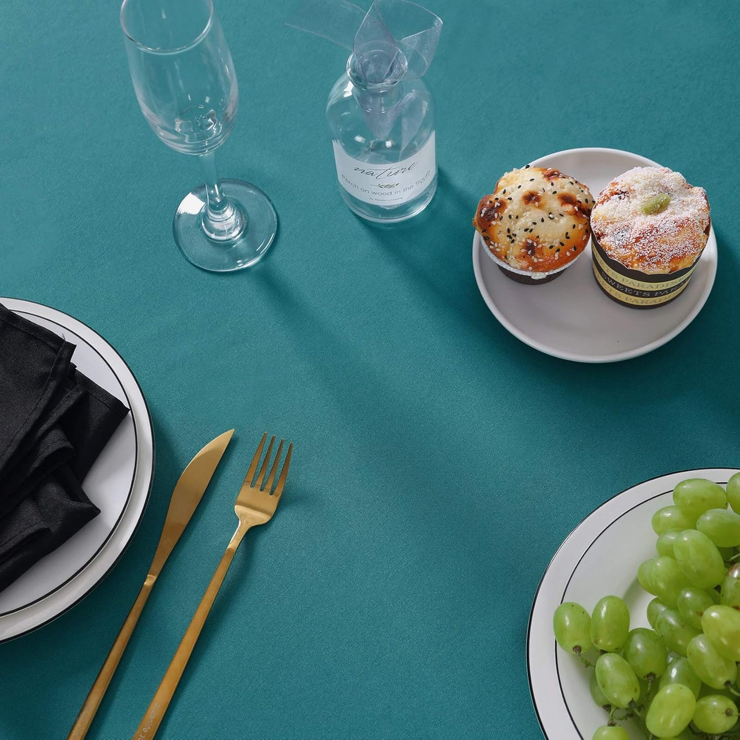 Rectangle Tablecloth 60x102 inch Washable Polyester Fabric Table Cloth for Wedding Party Dining Banquet Decoration（60x102, Teal）