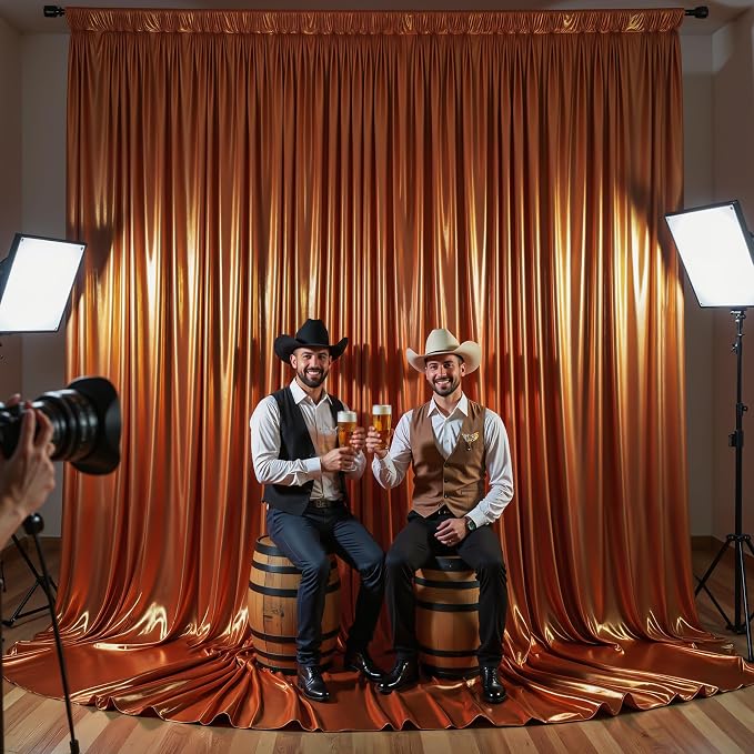 10x10 ft Terracotta Glitter Backdrop Curtain - Image 4