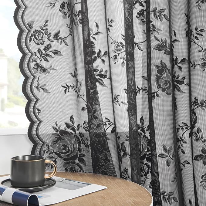 SEEKRIGHT Black Cafe Curtains - Image 5