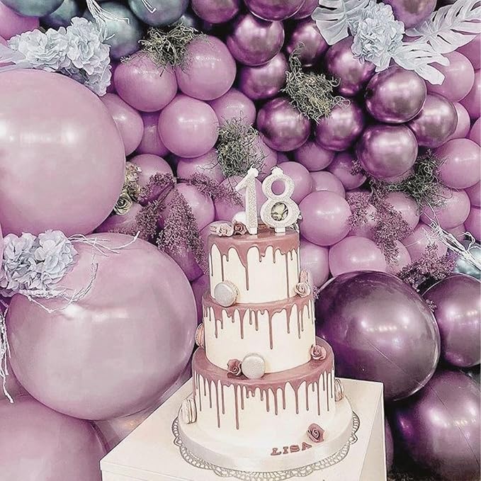 PartyWoo Dusty Purple Balloons 100pcs Lavender Boho Neutral Color | 18 12 10 5 - Image 6