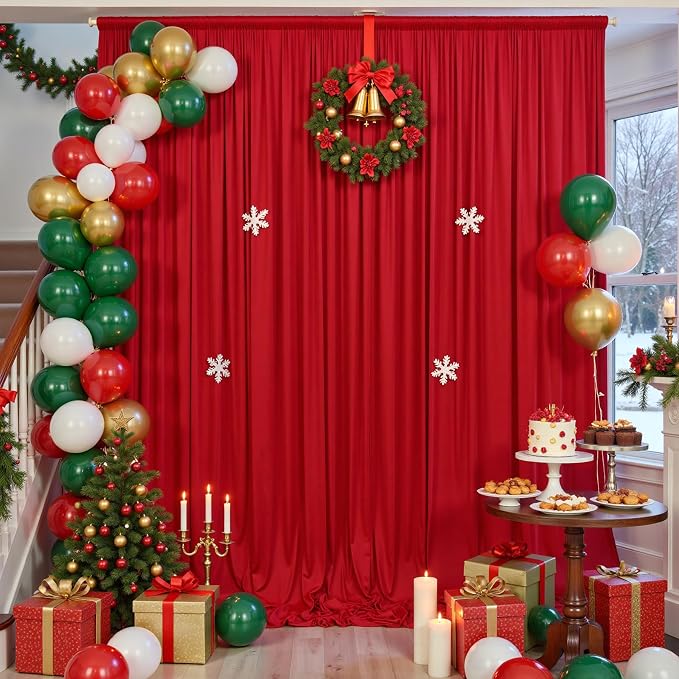 20×14ft Wrinkle Free Red Backdrop Curtain - Image 6