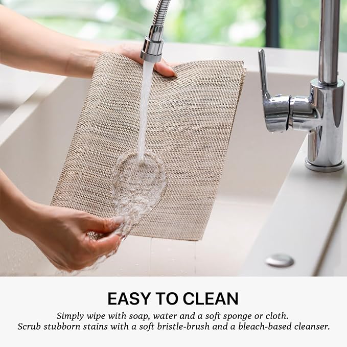 LEXMORE Placemat Set of 4 Vinyl/Plastic Woven Place Mats - Image 4