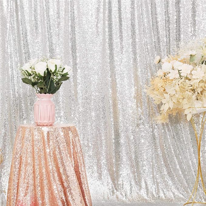 Eternal Beauty Silver 3mm Sequin Backdrop 10x10 Ft - Image 6