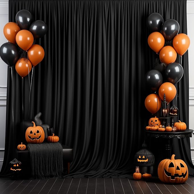 Black Backdrop Curtain for Wedding Parties Backdrop Drapes 10x10FT | Wrinkle - Image 5