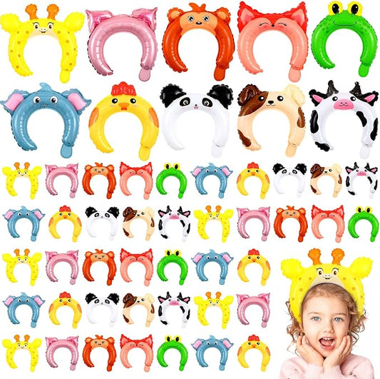 Liliful 200 Pcs Zoo Animal Inflatable Headbands Unicorn Wildlife Safari Balloon by Liliful
