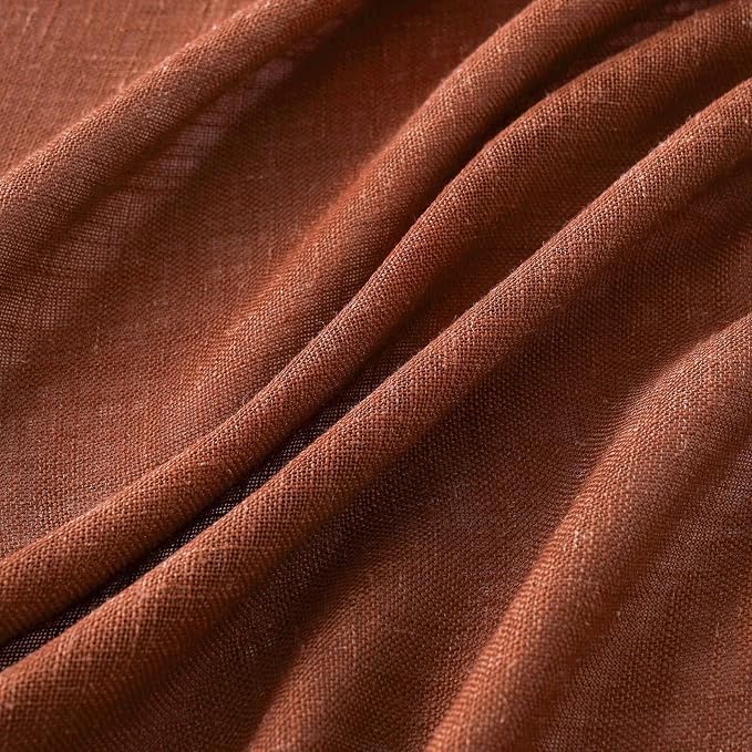 MIULEE Burnt Orange Fall Kitchen Curtains 30 Inches Long 2 Panels Farmhouse | - Image 5