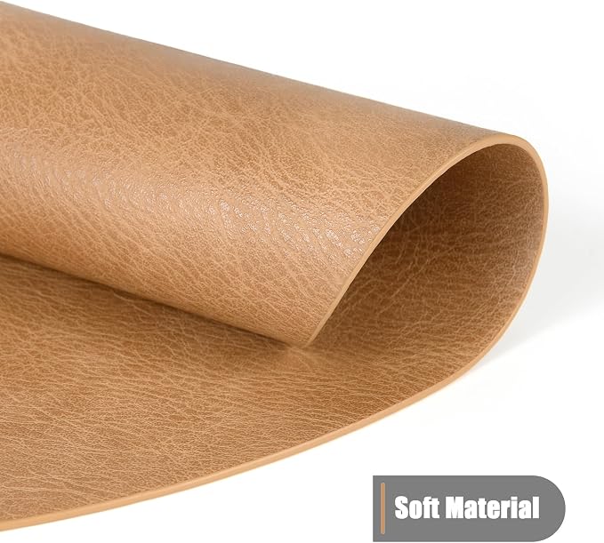 UnivoColors Placemats Round Faux Leather Placemats Set of 8-Waterproof-Wipe - Image 2
