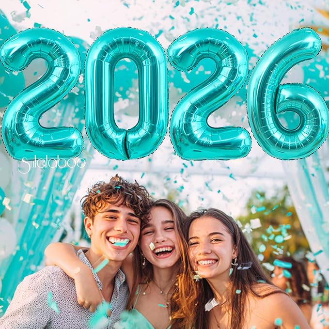 40 Inch Big Teal Blue Number 30 Foil 0-9 Mylar Helium Balloons | Large Digital - Image 6