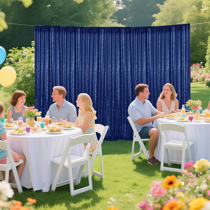 4×8FT-2PCS Navy Sequin Backdrop Curtains Panels, Photography Backdrop Glitter - Image 3